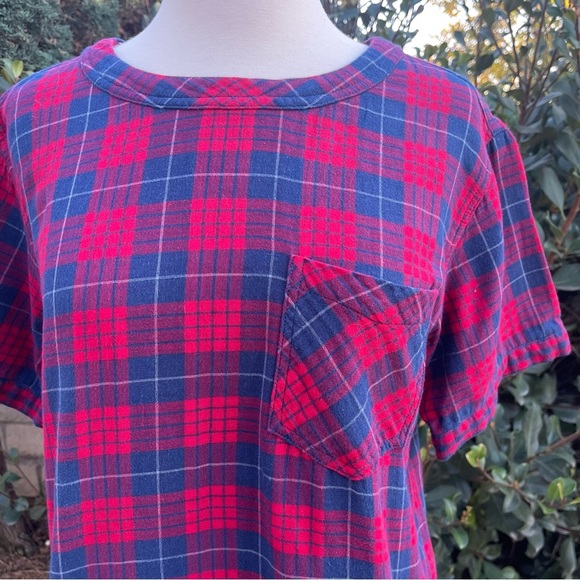 MADEWELL ~ Classic Blue & Red Flannel Dress ~Soft As A Well-Loved Flannel! Small - Picture 6 of 11